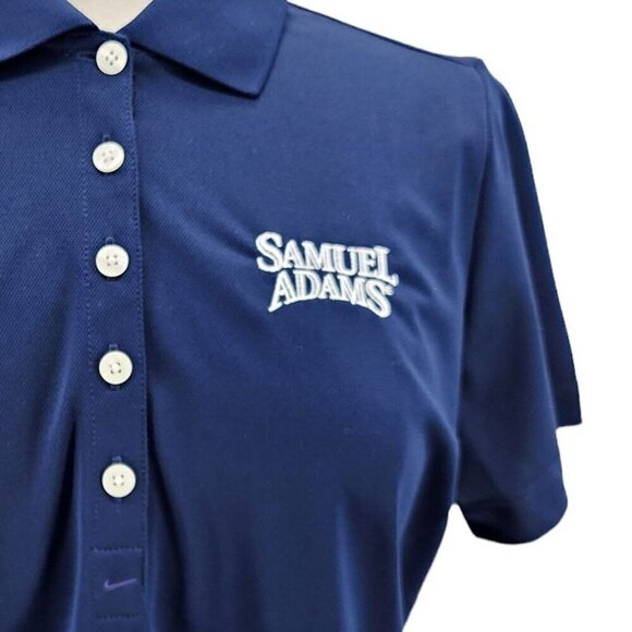 NWT Nike Golf Dri-Fit Samuel Adams Navy Blue Polo Shirt Womens Large - Picture 5 of 12